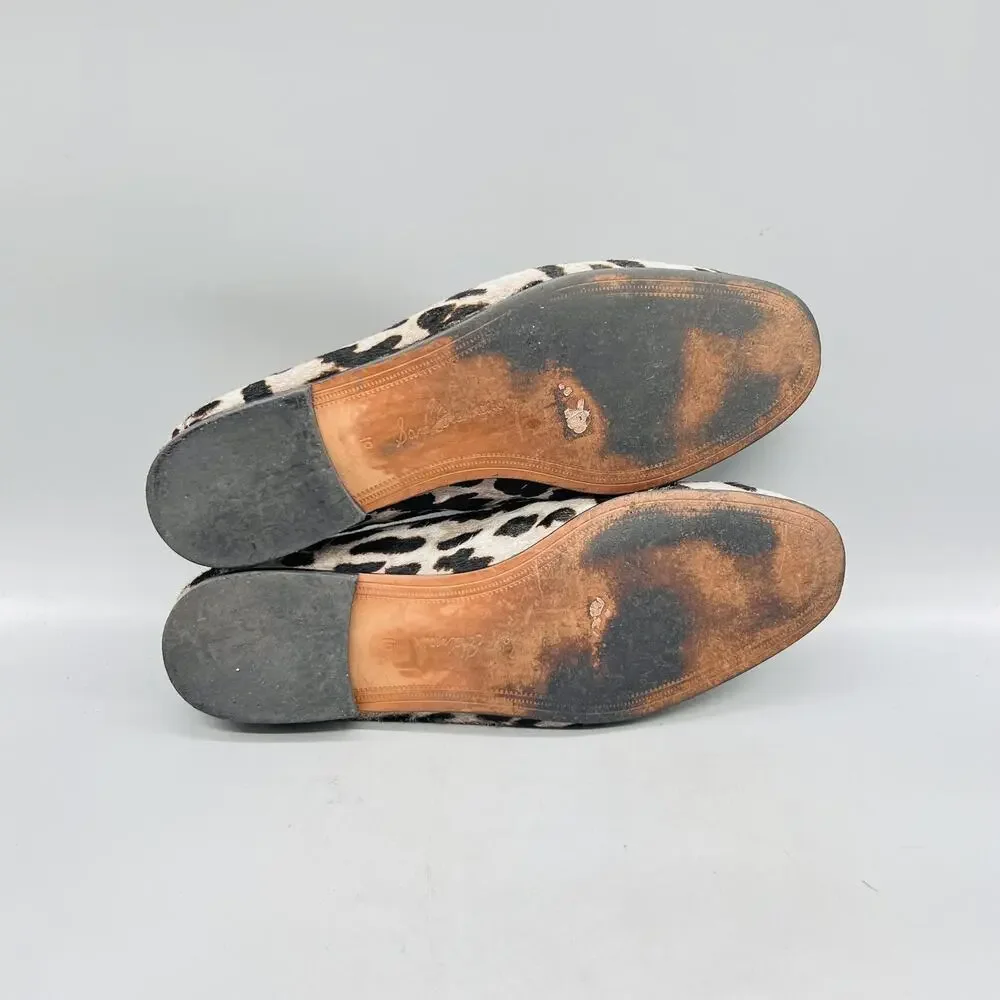 Sam Edelman Shoes Women 10 Gray Leopard Calf Hair Loraine Loafer Flats Slip On